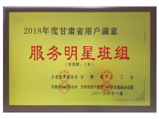 2018年度甘肅省用戶滿意服務明星班組